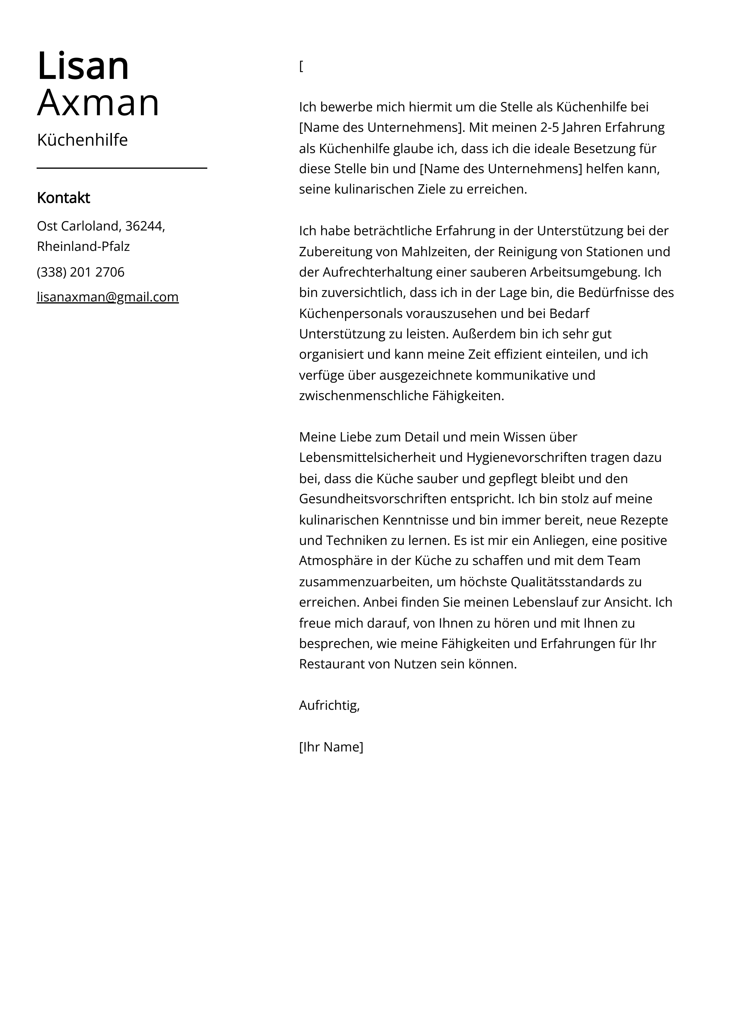 Anschreiben K chenhilfe Stellenbeschreibung Muster Leitfaden Anschreiben K chenhilfe Stellenbeschreibung Muster Leitfaden