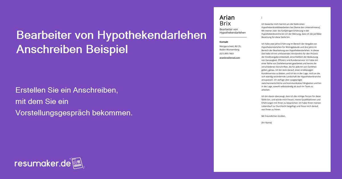 Viel Quatsch Schreibt Der Bearbeiter Anschreiben Bearbeiter von Hypothekendarlehen: Stellenbeschreibung