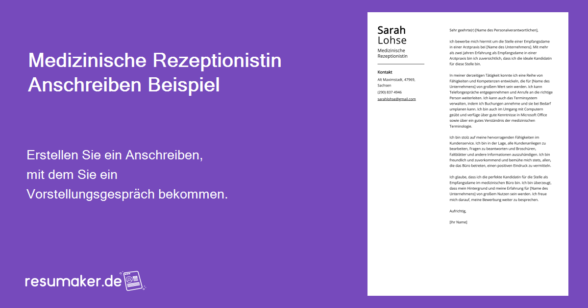 Bewerbung Als Rezeptionistin Ohne Erfahrung Muster resumaker.de
