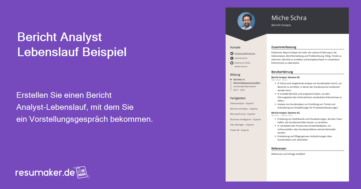 Lebenslauf Bericht Analyst Beispiele (Vorlage & 20+ Tipps)